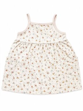 Rabbit + Bear Organic Cotton Floral Pocket Sundress in Cream